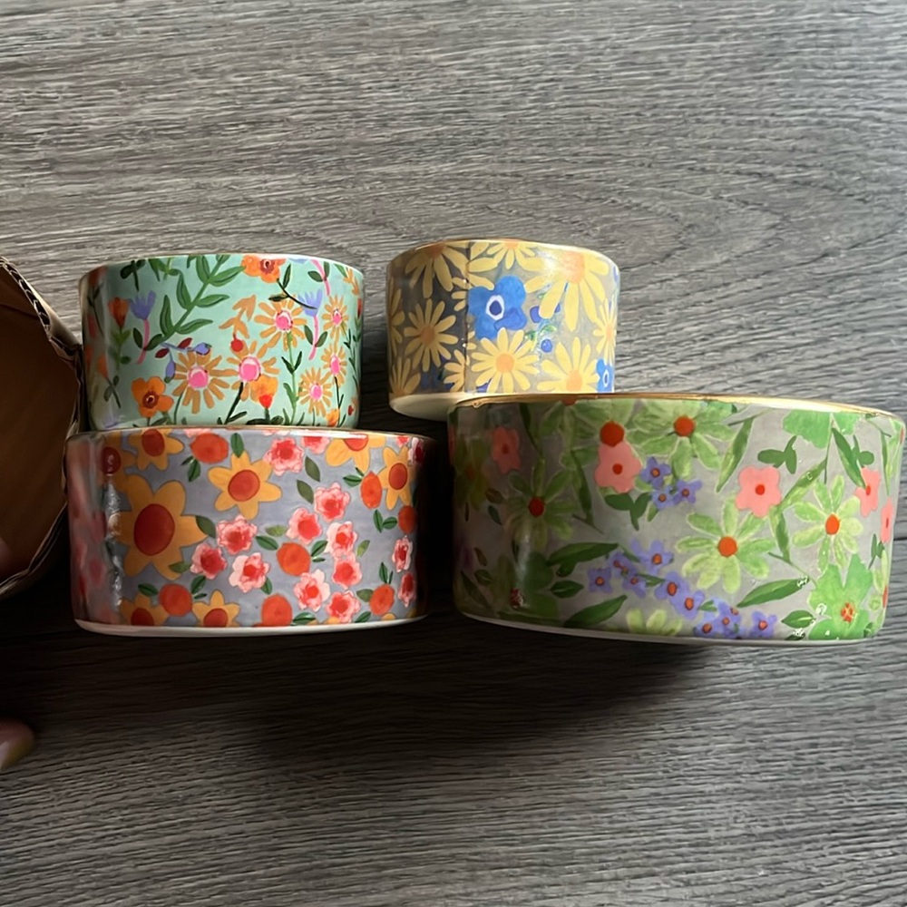 Floral Ceramic Measuring Cups